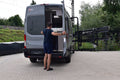 The Swing Rack mounted on RAM ProMaster